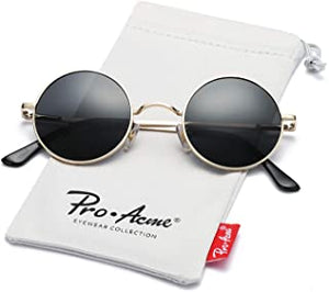 Pro Acme Small Round Metal Polarized Sunglasses for Women Retro Designer Style